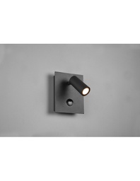 [TRIO222969142] Applique Tunga Spot Led Antracite Orientabile IP54 Con Sensore Trio Lighting