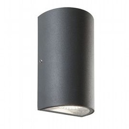 [SOV98135/16] Applique in alluminio pressofuso con diffusore in vetro trasparente - Luce calda - 12W - 683 lumen grafite