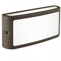 [SOV98500/27] Applique in alluminio pressofuso con diffusore opalino - 10W, 950 lumen, luce calda caffe'