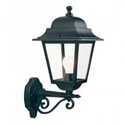 [SOV319/06] Applique in alluminio pressofuso con diffusori in vetro trasparente - Altezza max lampada 210mm - IP43 nero