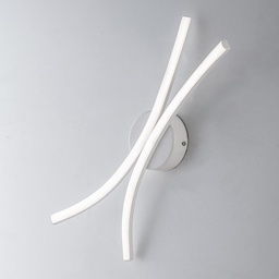 [19980090] Applique in metallo e alluminio Bianco LED integrato 15x h22 cm