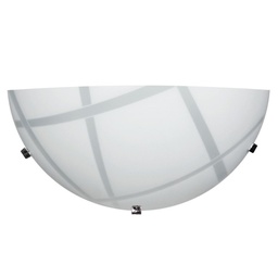 [DARIO/AP BI] Applique lastra vetro bianco ganci in cromo 30x10xh.15 cm