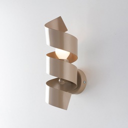 [BL141-AP1-TO] Applique moderna spirale in ferro una luce Tortora 13x h28 cm