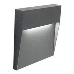 [SOV99155/16] Applique quadrata in alluminio pressofuso con diffusore satinato grafite