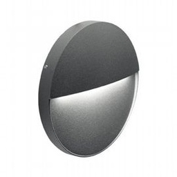[SOV98157/16] Applique tonda in alluminio pressofuso con diffusore satinato - 6W, 680 lumen - Luce calda grafite