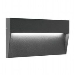 [SOV98158/16] Applique tonda in alluminio pressofuso con diffusore satinato - 6W, 723 lumen, luce calda grafite