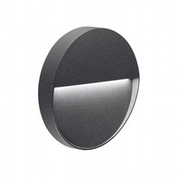 [SOV99156/16] Applique tonda in alluminio pressofuso con diffusore satinato grafite