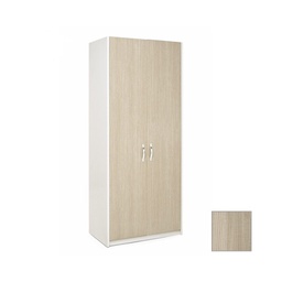 [A10104] Armadio 2 ante cassa bianca e frontale colore olmo Cm 91x52xH 210