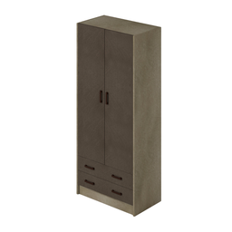 [AZ25925] Armadio due ante con cassetti colore Fango struttura Argilla H210x90x52cm