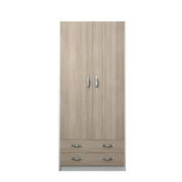 [AZ25949] Armadio due ante con cassetti colore Olmo struttura Bianco H210x90x52cm