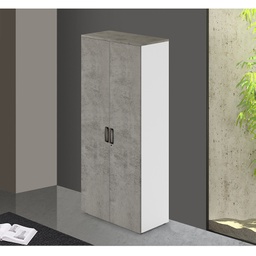 [AZ26731] Armadio libreria da ufficio ante con serratura colore Cemento H212x90x45cm