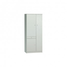 [A32300BIK] Armadio multiuso tre ante un cassetto Bianco 77x34x h183 cm