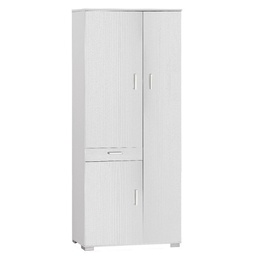 [O623BFBFK] Armadio multiuso tre ante un cassetto Bianco Cenere 77x34x h178 cm