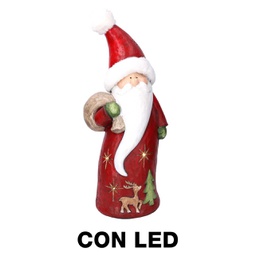 [V6141080000] Babbo natale resina sacco con led cm19x25h64