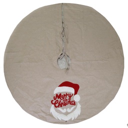 [V6167900000] Base albero tessuto babbo natale beige cm ø70