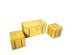 [V3822960000] Baule con Pouff in velluto giallo