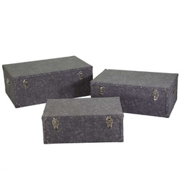 [V3823000000] Baule ecopelle 1-3 grigio cm 80x50h30