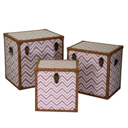 [V6160600000] Baule ecopelle 1-3 marroncino quadro cm 50x50h40