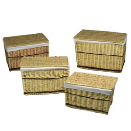 [V3811550000] Baule in vimini foderato righe cm 54 x 75 x h 50 pz 1