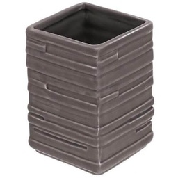 [FER798050] Bicchiere Porta Spazzolino Da Bagno In Ceramica Grigio Mod. Brik