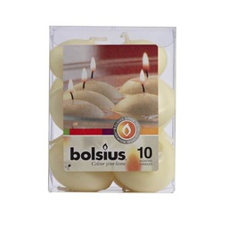 [19915859] Bolsius Candela Galleggiante 30/45Mm 4.5Ore 10Pz Avorio