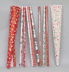 [045268] Carta Regalo Natalizia Cm.100X500 Rotolo Mm.12 Ass.In Espositore decorazione di Natale