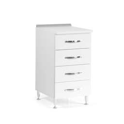 [040302] Cassettiera Per Cucina In Legno Nobilitato Bianco Frassinato Cm H 85x50x40