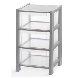 [1917863] Cassettiera Tower 3 cassetti grigio 38x38x59 cm