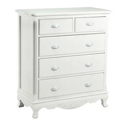 [V8029610000] Cassettiera como' Basilea 5 cassetti bianco anticato