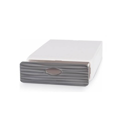 [1926170] Cassetto contenitore multiuso da riordino 28x40x9 H qbox wave grigio Domopak