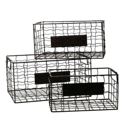 [V6445770000] Cesta metallo 1-3 marrone rettangolare cm 40x28h20