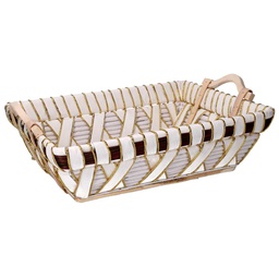 [V9379350000] Cesta vimini bianco rettangolare cm46x36h13