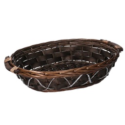 [V9380790000] Cesta vimini noce ovale cm33/37x27h8