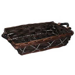 [V9380780000] Cesta vimini noce rettangolare cm53/58x37h13