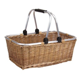 [V2408440000] Cesta vimini spesa gr cm 50x32h20 c/manici mobili - senza fodera