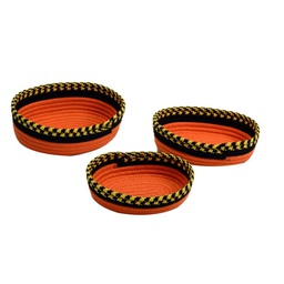 [V85263800AG] Cestina tessuto 1-3 arancione giallo ovale cm 28x23h7