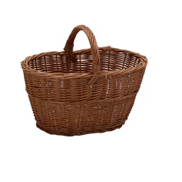 [V2005010000] Cesto portalegna vimini europeo manico basso medio cm 50x34h24/37