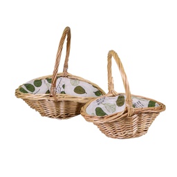 [V2007410000] Cesto vimini 1-2 con fodera naturale ovale cm 28x21