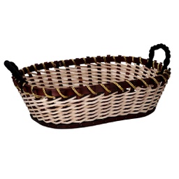 [V9379140000] Cesto vimini noce crema ovale cm50x38h13