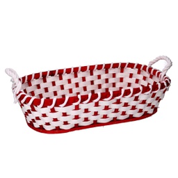 [V9381300000] Cesto vimini rosso ovale cm50x38h13