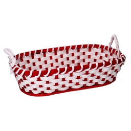 [V9380300000] Cesto vimini rosso ovale cm60x37h14