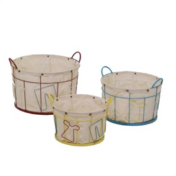 [V6445960000] Cestone metallo 1-3 c/fodera ovale cm 48x44h33