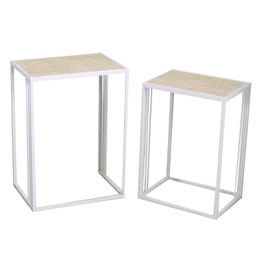 [V6455120000] Colonnina metallo Lucilla 1-2 bianco rettangolare cm 45x32h62