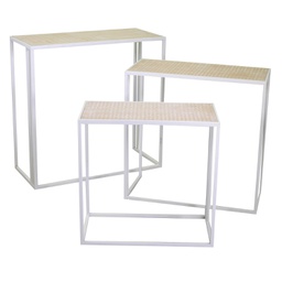 [V6455170000] Colonnina metallo Lucilla 1-3 bianco rettangolare cm 82x37h81