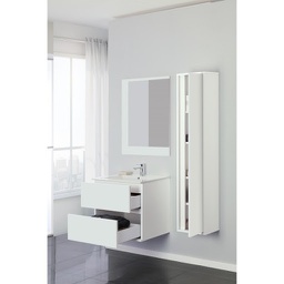 [BR801022] Composizione Bagno due cassetti Linea Fabula Laccato Bianco 60x47x h57cm