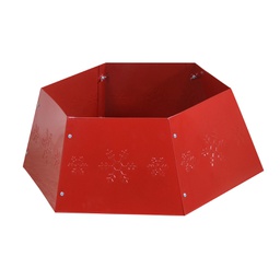 [V6146630000] Copribase albero metallo pieghevole rosso esagonale cmø68h25