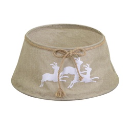[V6146660000] Copribase albero tessuto pieghevole renne beige tondo cm ø56h25