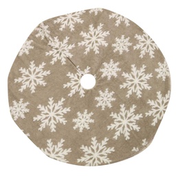 [V6317930000] Copribase tessuto albero fiocchi di neve beige cm ø107h1