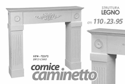 [GIC722172] Cornice finto camino legno shabby bianco cm 110x23x95
