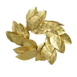 [V6327540000] Coroncina foglie oro cm ø30